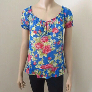 NEW Hollister Floral Sheer Shirt Top Blouse XS